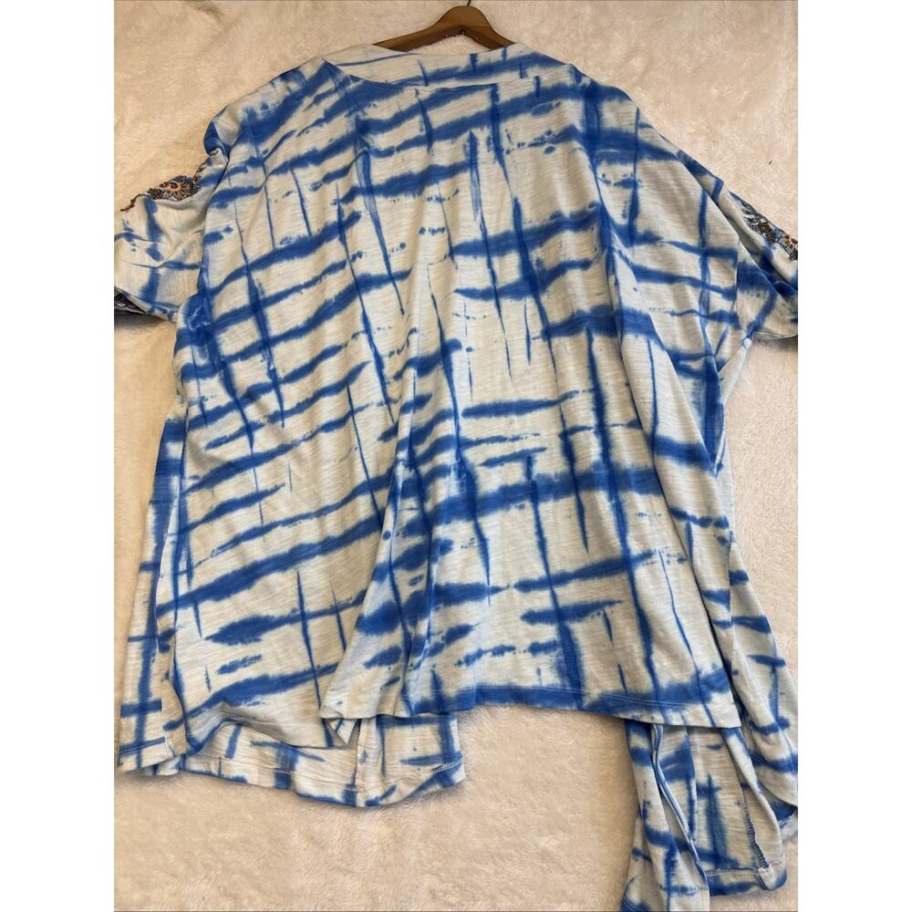 Ulla Popken Women's Plus Size II Kimono Sweat Jacket Tie Dye Open A Line - Picture 12 of 13